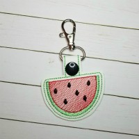 Watermelon Snap Tab Key Fob Embroidery Design